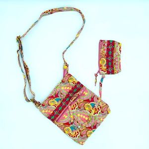 - TINSLEY BLAKE COLLECTION QUILTED PAISLEY CROSSBODY BAG W/ WALLET